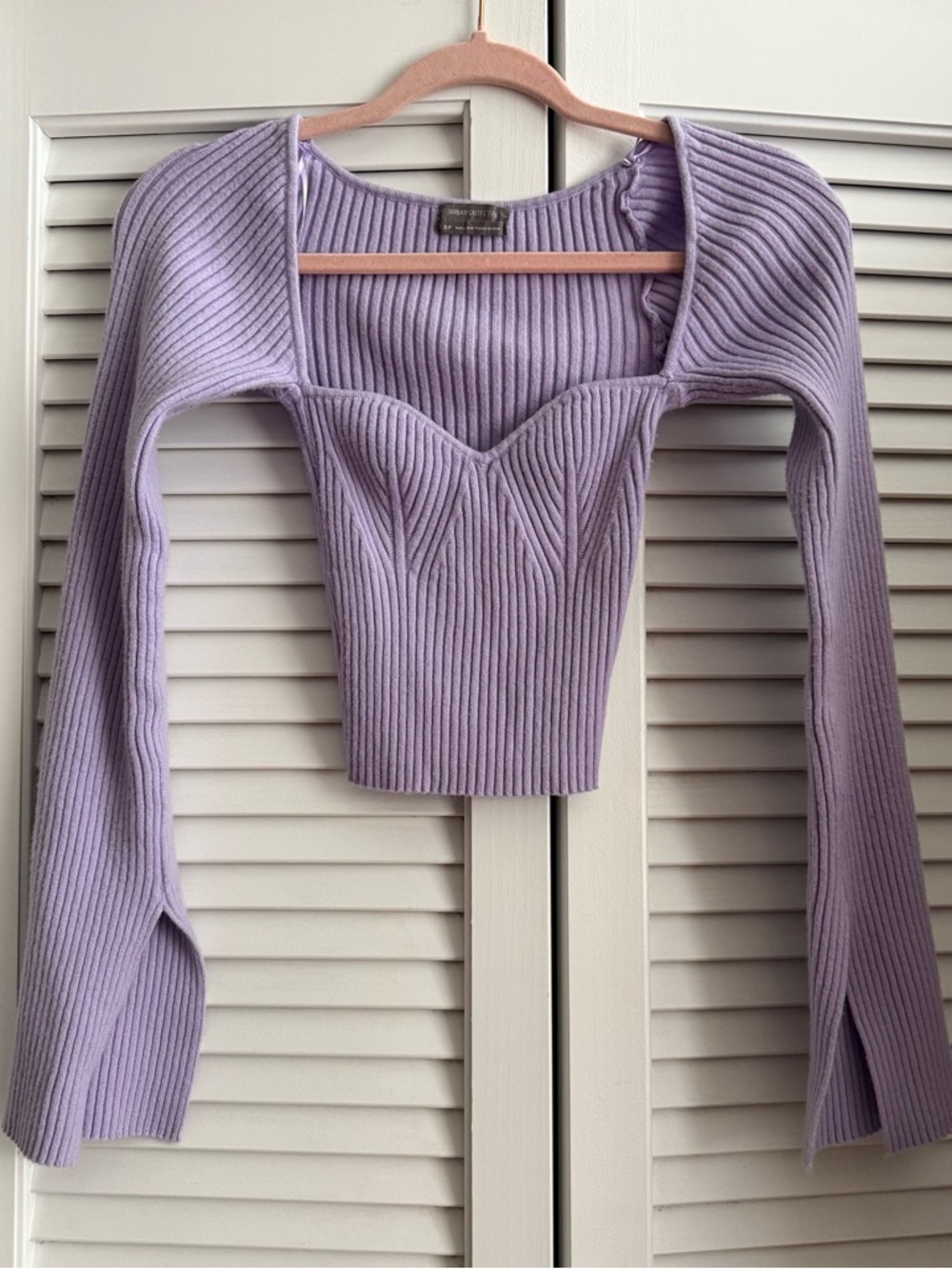 Urban Outfitters Lavender Ribbed Sweetheart Crop Top